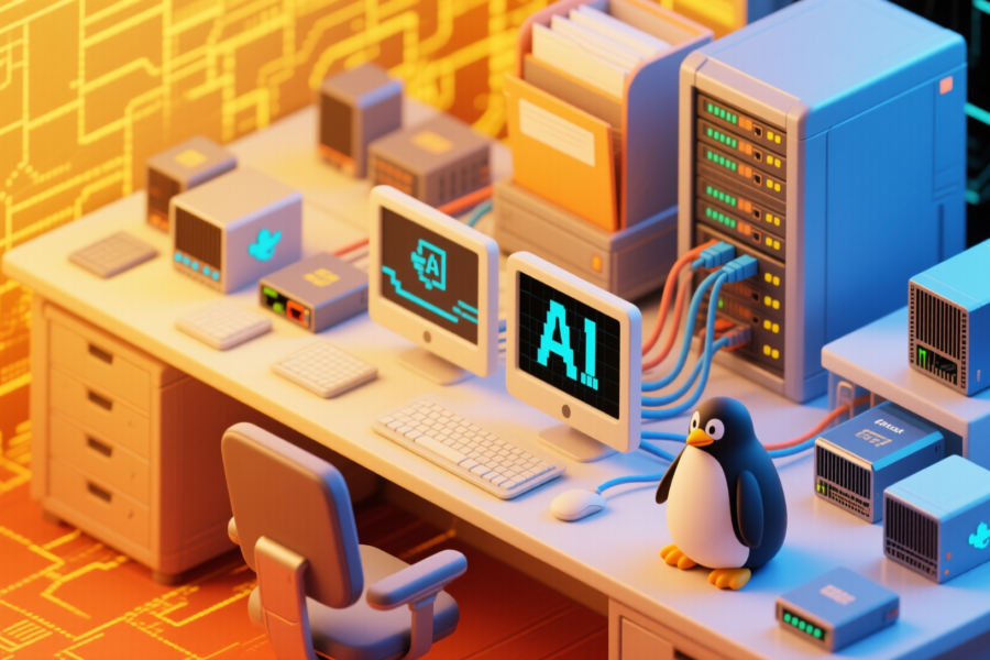 Many AI PCs connected to central server